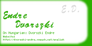 endre dvorszki business card